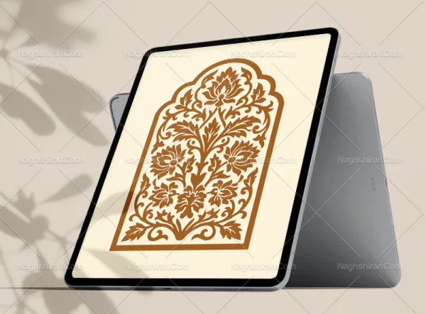 وکتور نقوش ختایی طرح محراب