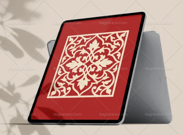 وکتور موتیف طرح سنتی قرمز