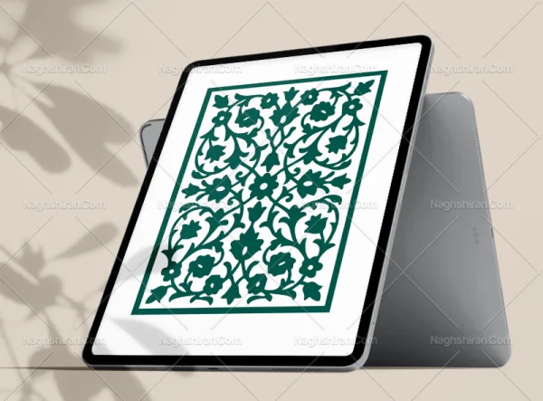 وکتور واگیره حاشیه ختایی سبز