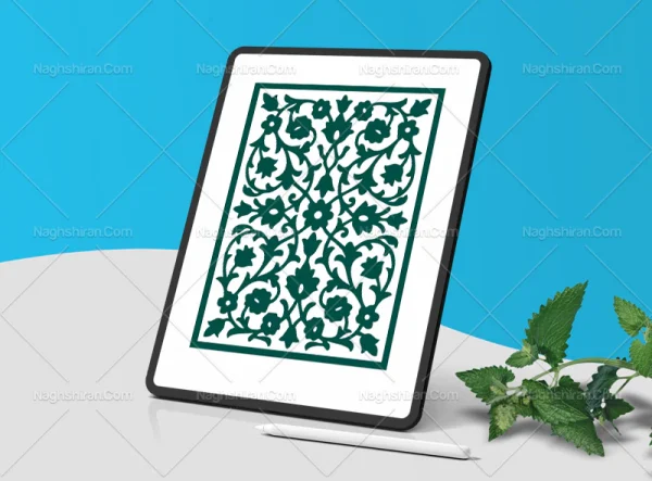 وکتور واگیره حاشیه ختایی سبز