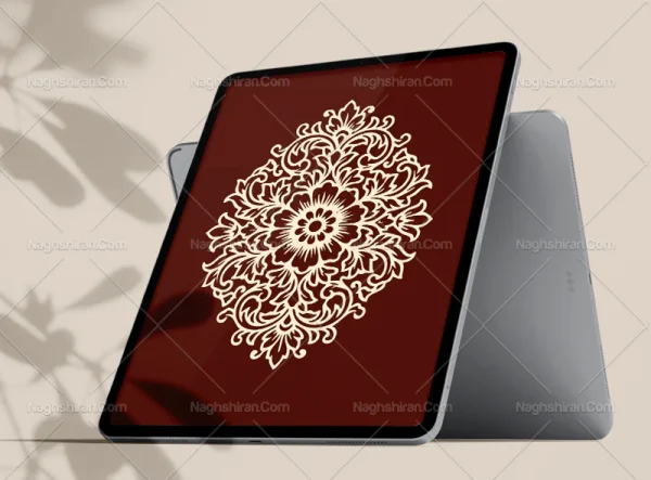 وکتور نشان گل و بوته سنتی