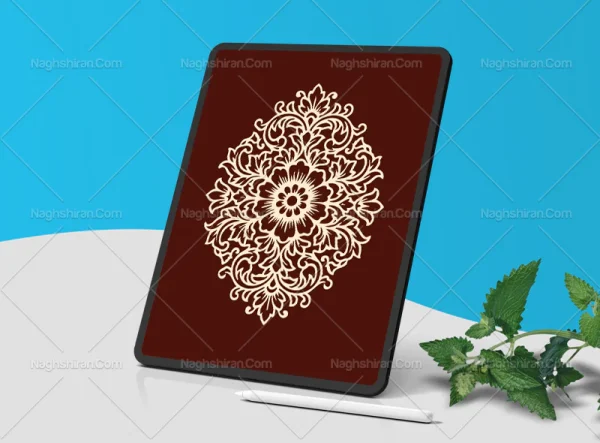 وکتور نشان گل و بوته سنتی