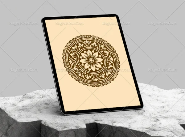 وکتور نشان نقوش ایرانی دایره ای