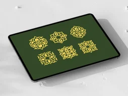 وکتور طرح ست شش عددی نشان سنتی