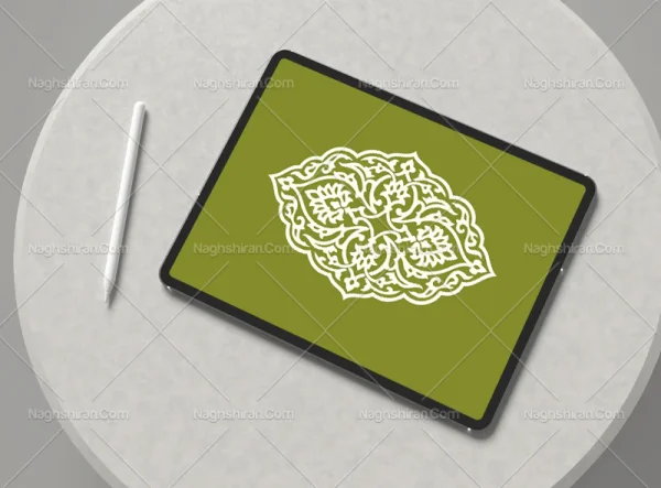 وکتور ترنج با گل شاه عباسی