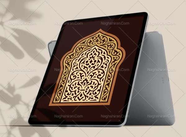 وکتور طرح محراب نقوش اسلیمی