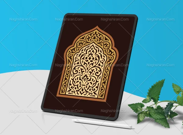 وکتور طرح محراب نقوش اسلیمی