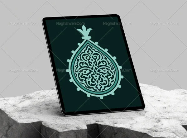 وکتور نشان طرح اسلیمی تذهیب