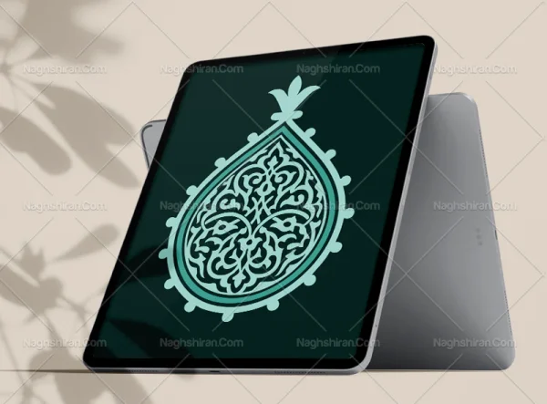 وکتور نشان طرح اسلیمی تذهیب