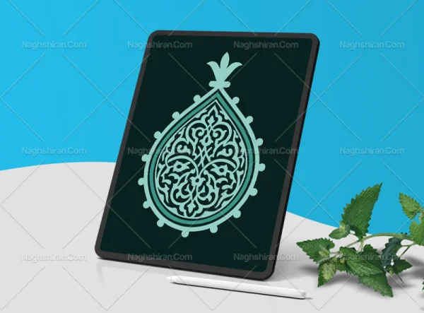 وکتور نشان طرح اسلیمی تذهیب