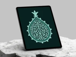 وکتور نشان طرح اسلیمی تذهیب