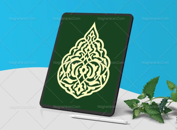 وکتور نشان اسلیمی دو برگ