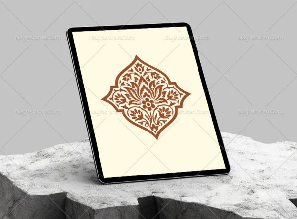 وکتور نشان گل ترکیبی شاه عباسی و شش پر