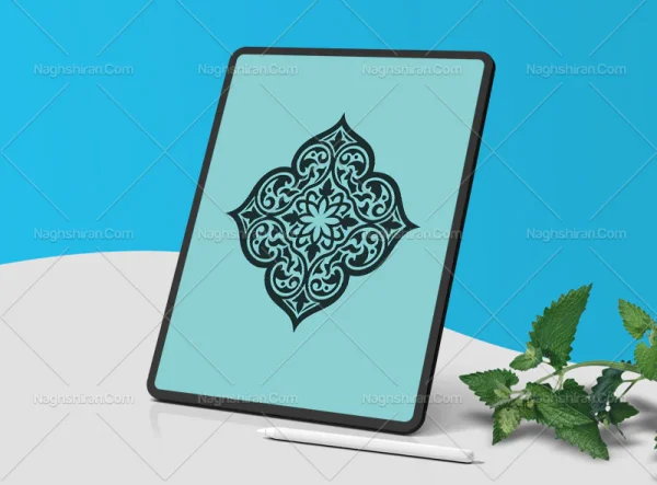 وکتور طرح نشان اسلیمی ساده