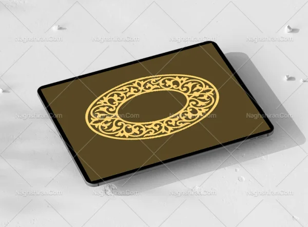 وکتور حاشیه اسلیمی بیضی