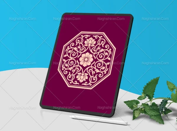 وکتور نشان گل شاه عباسی و گل هشت پر