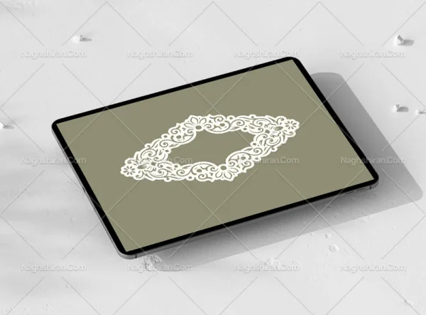 وکتور کادر طرح ترنج گل و برگ