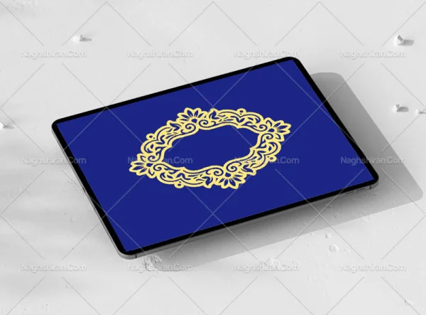 وکتور کادر طرح ترنج گل و برگ سنتی