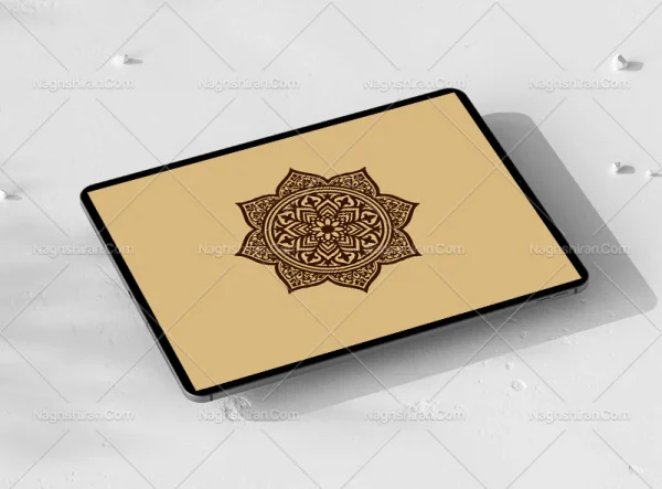 وکتور نشان طرح نقوش سنتی قهوه ای