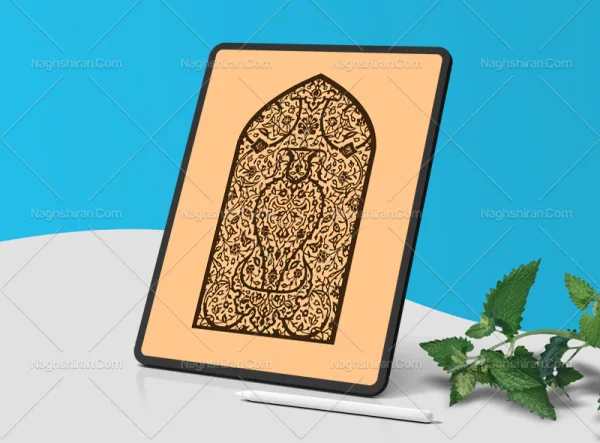 وکتور طرح محراب نقوش تذهیب