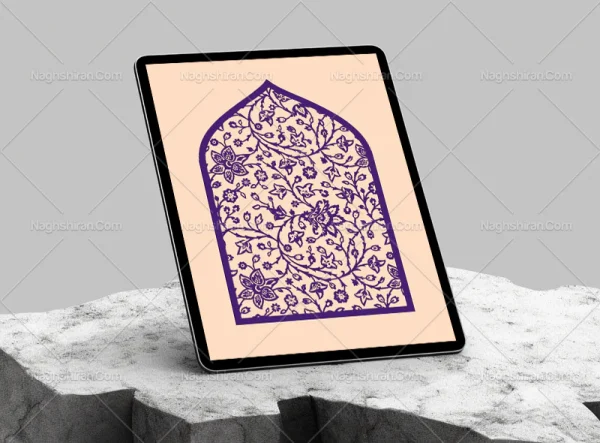 وکتور طرح محراب گل های پنبه ای