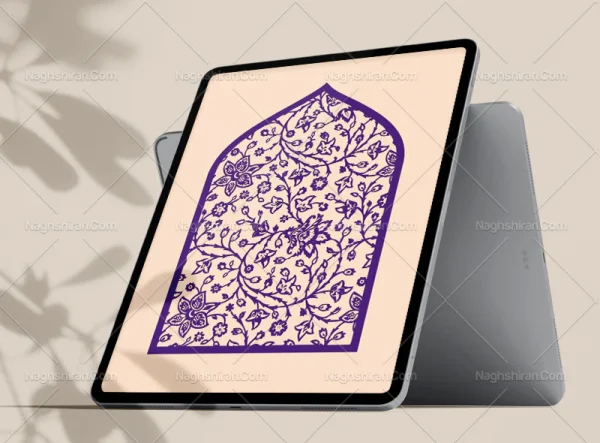 وکتور طرح محراب گل های پنبه ای