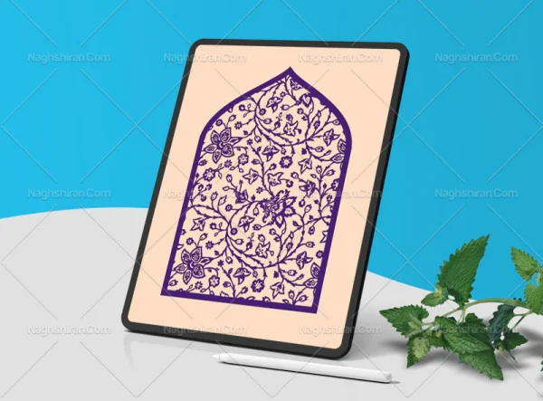 وکتور طرح محراب گل های پنبه ای