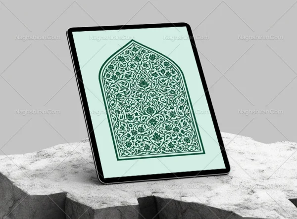 وکتور طرح محراب گل های ختایی
