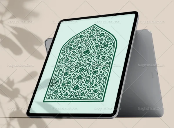 وکتور طرح محراب گل های ختایی