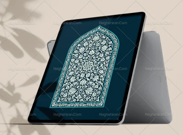 وکتور طرح محراب انواع گل های شاه عباسی