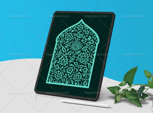 وکتور محراب گل های شاه عباسی و پنبه ای