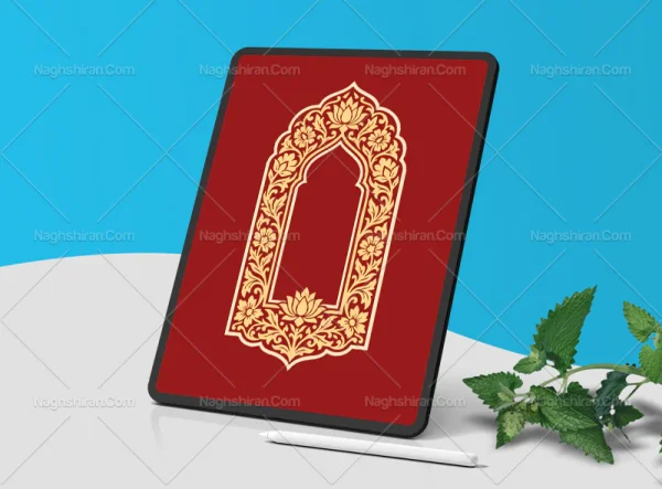 وکتور محراب گلهای شاه عباسی و برگ لوتوس