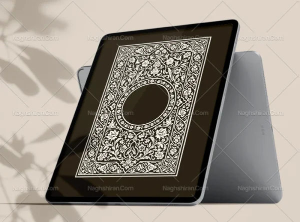 وکتور حاشیه تذهیب طرح کتیبه