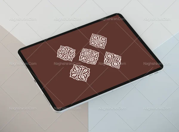 وکتور ست پنج عددی نشان اسلیمی