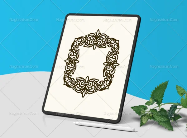 وکتور حاشیه سنتی ساده قهوه ای