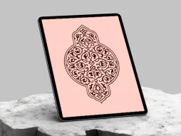 وکتور طرح قلمدانی نقوش اسلیمی