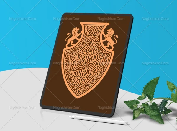 وکتور طرح گلدان اسلیمی تذهیب