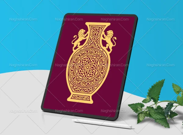 وکتور نقوش گلدان سنتی