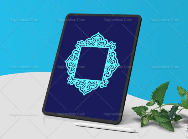 وکتور حاشیه نقوش سنتی آبی