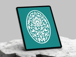 وکتور نشان نقوش اسلیمی سفید