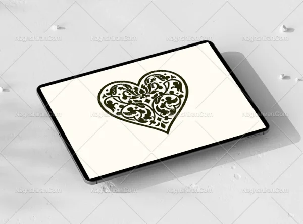 وکتور المان های اسلیمی طرح قلب