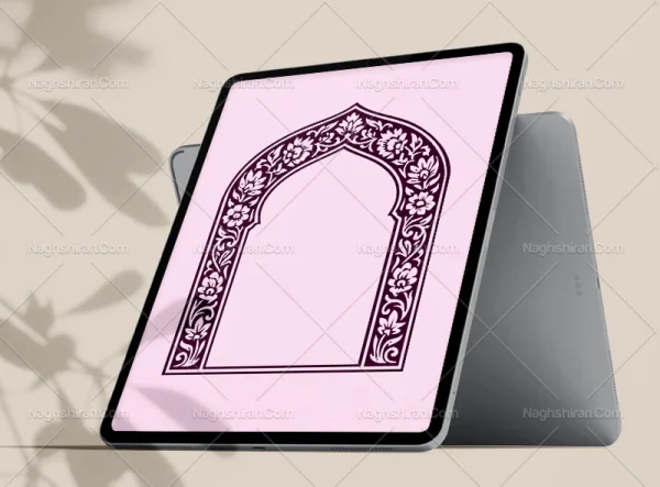 وکتور حاشیه طرح محراب گل و بته سنتی