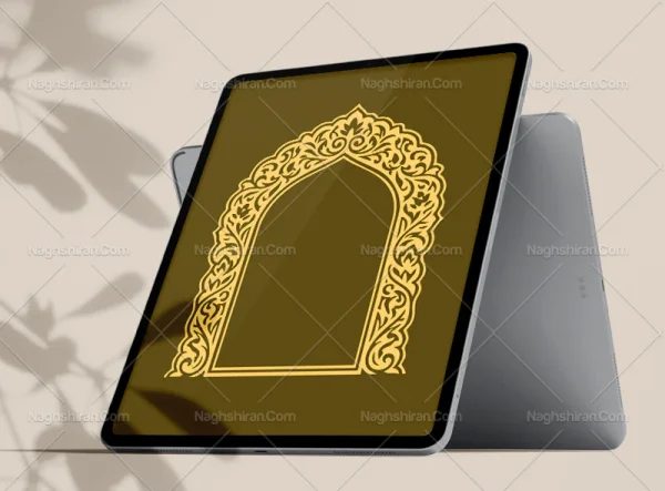 وکتور حاشیه طرح محراب نقش سنتی