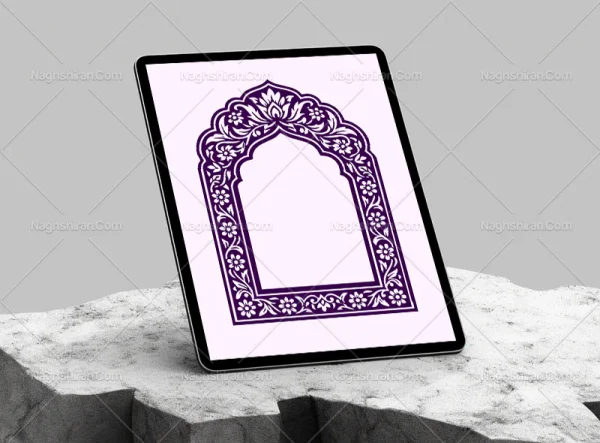 وکتور حاشیه طرح محراب گل های ساده