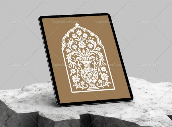 وکتور محراب طرح گلدان سنتی