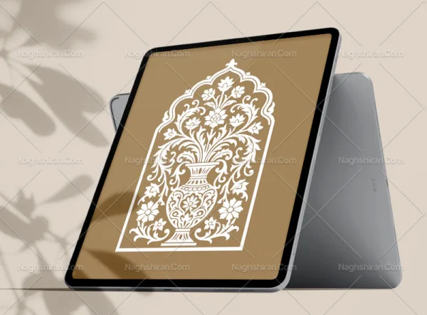 وکتور محراب طرح گلدان سنتی