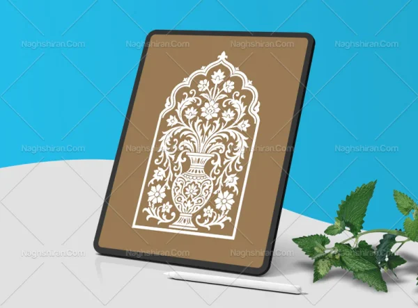 وکتور محراب طرح گلدان سنتی