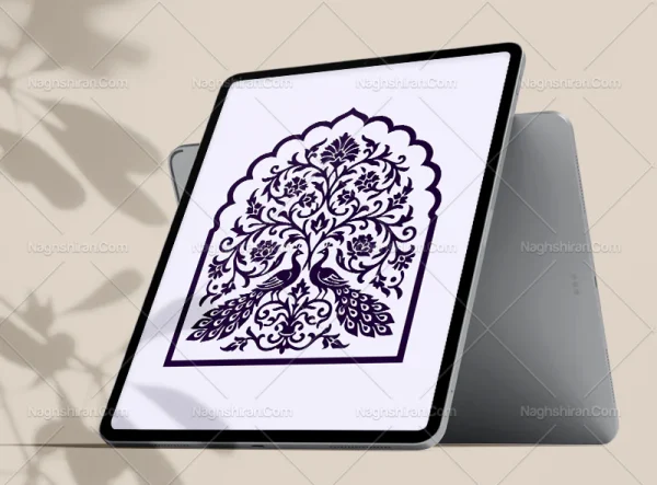 وکتور محراب طرح طاووس