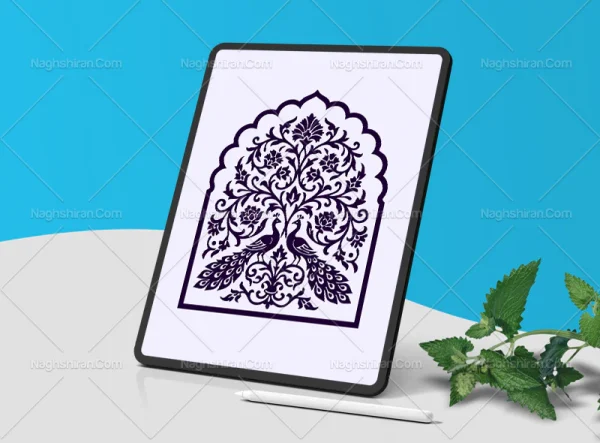 وکتور محراب طرح طاووس