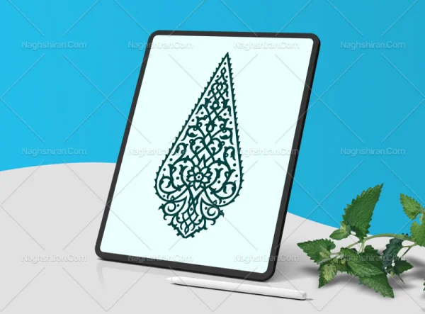 وکتور تذهیب نشان درخت سرو